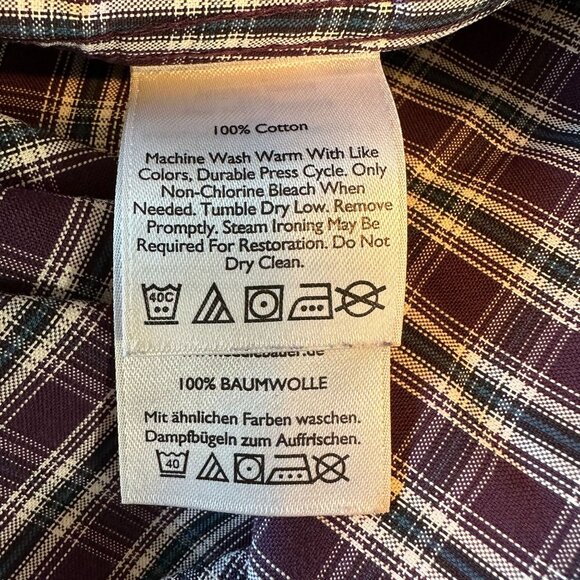 NWOT Eddie Bauer Mens Wrinkle Free Relaxed Fit Plaid Button-Down Shirt M - Picture 4 of 9